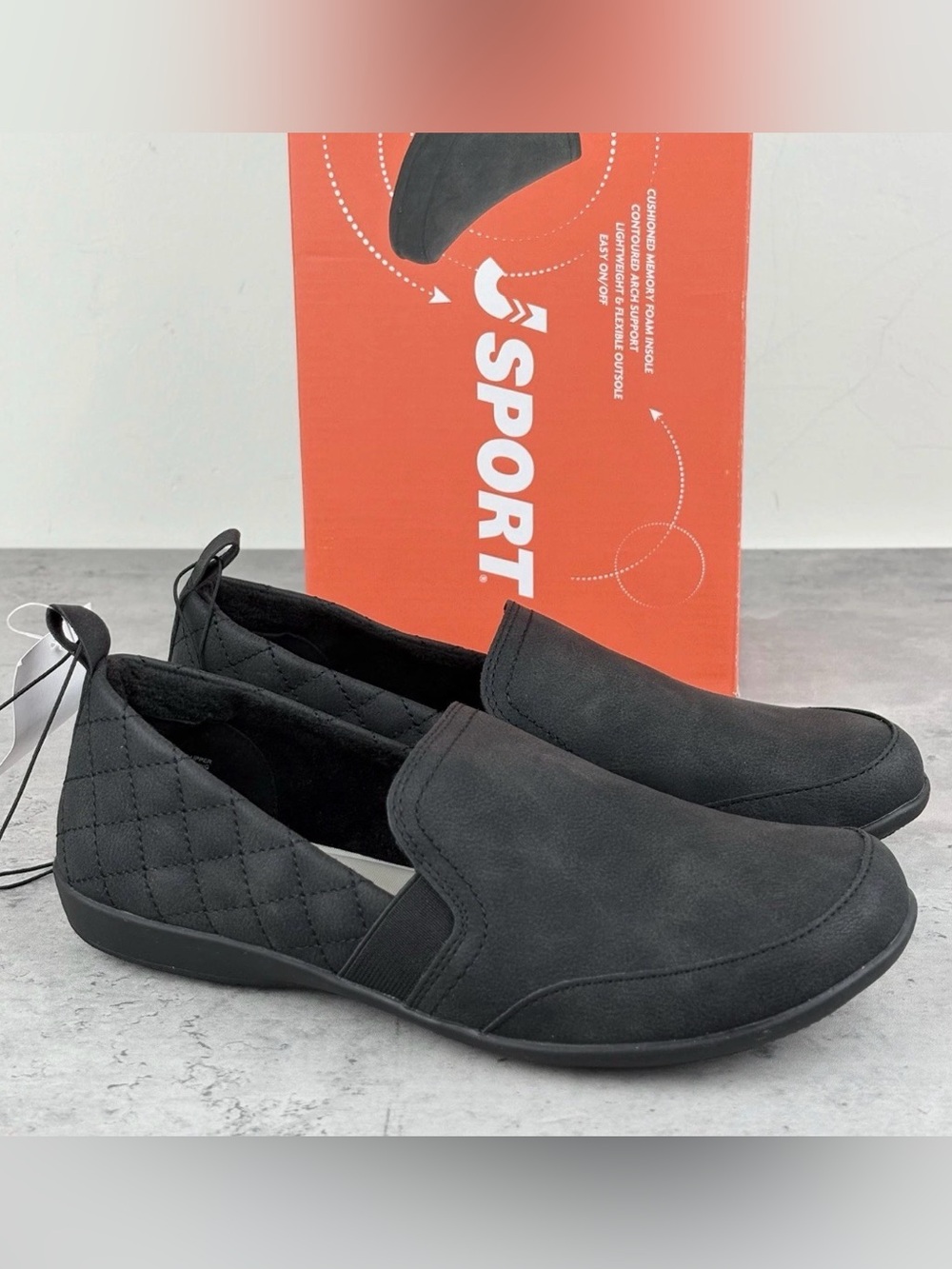 JSport Lisa Women’s Slip On Shoes Lined Comfort Black Size 7 New In Box